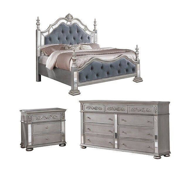 Best Quality Furniture Beaudet Glam 3-Piece Bedroom Set - - 28564969