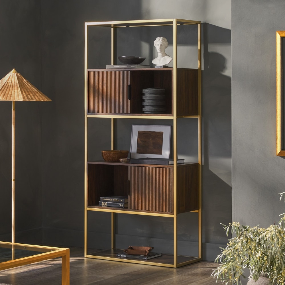 Middlebrook Designs Modern Fluted Door Bookcase