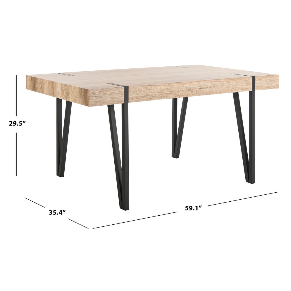 SAFAVIEH Alyssa Mid Century Industrial Rustic Dining Room Table   59.1\