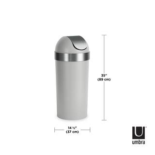 Umbra Venti 16.5 Gal. Grey Plastic Household Trash Can 086758-1188-REM