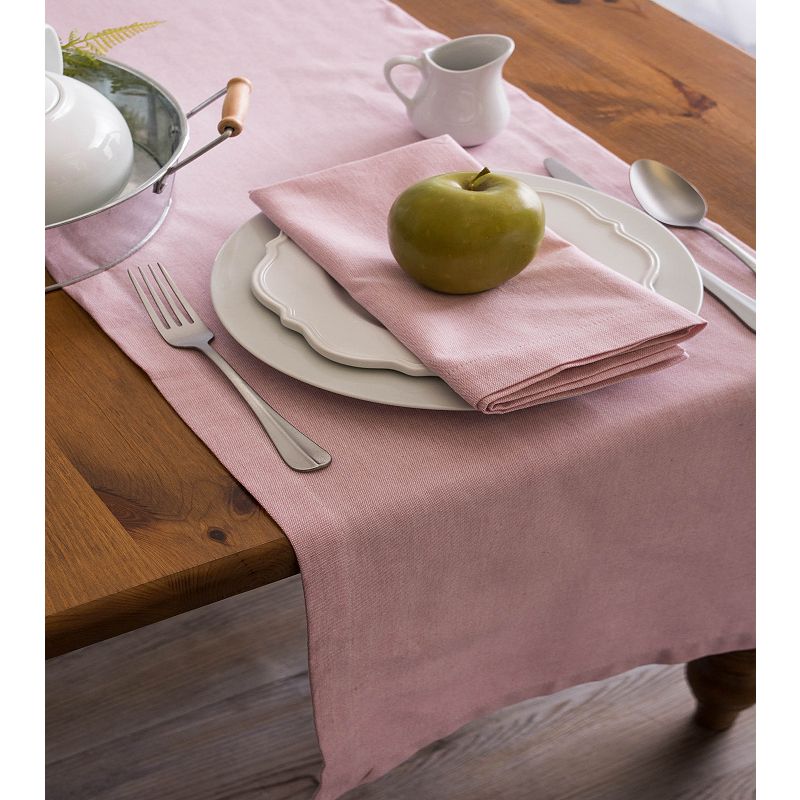 14 x 72 Rose Pink Rectangular Solid Chambray Table Runner