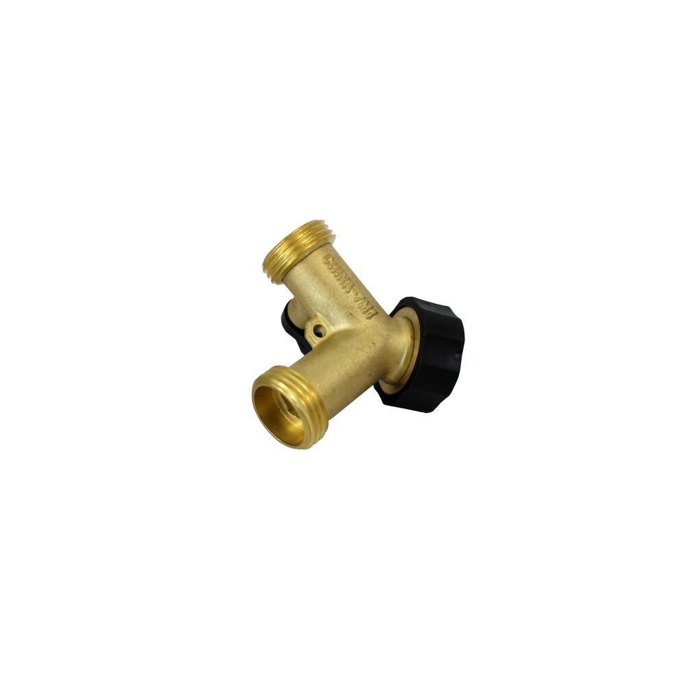 CMI 34 in. Brass 2-Way Garden Hose Y-Splitter Connector AM880004