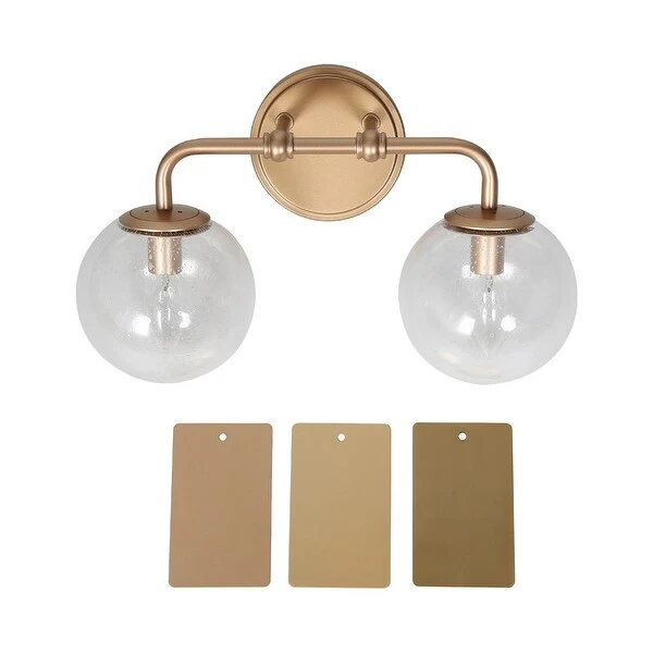 Koini Modern Glam Gold Bathroom Vanity Lights Seeded Glass Globe Wall Sconces