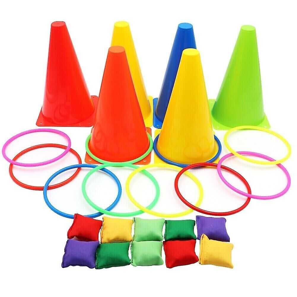 3-in-1 Kids Outdoor Ring Toss Game Set