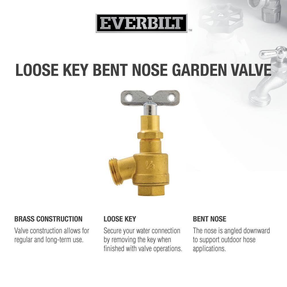 Everbilt 12 in. Brass Bent Nose Loose Key Garden Valve 108-133EB