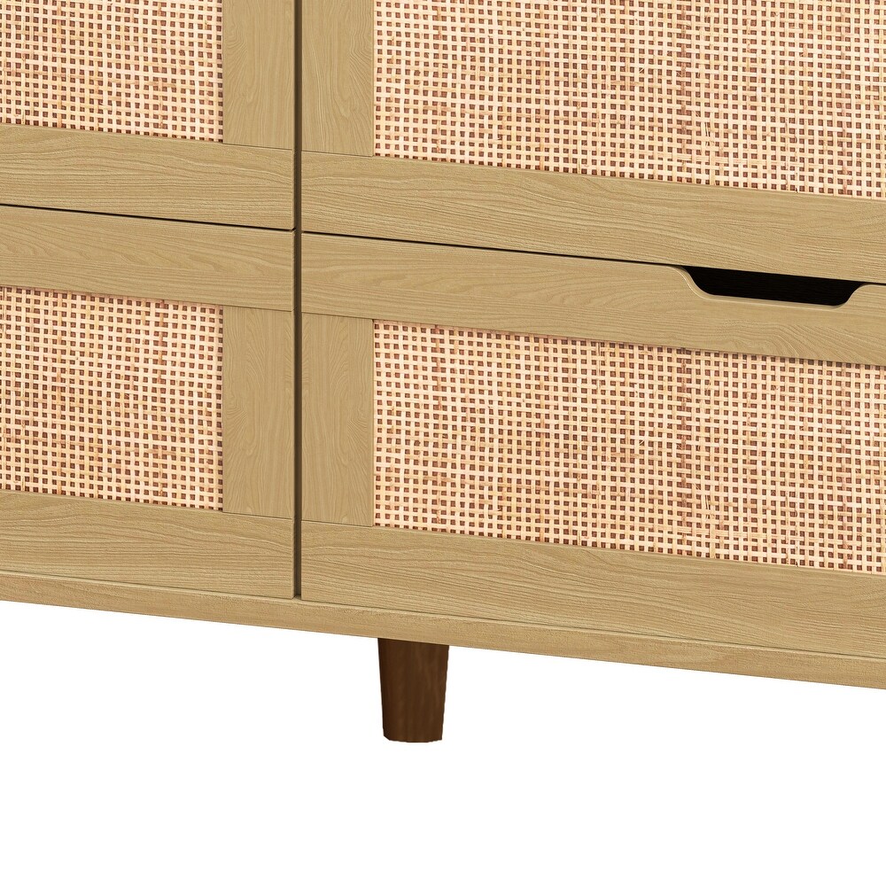 6 Drawers Rattan Storage Cabinet