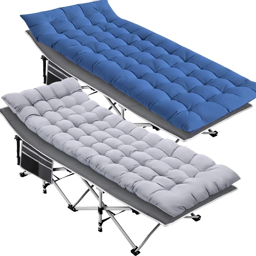 Folding Camping Cots with Removable Cotton Mattress (2 in a set)  600 lbs