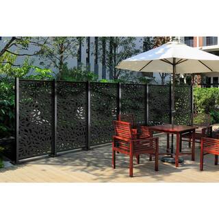 OUTDECO 75 in. x 2 in. x 2in. Black Galvanized Steel Fence Post and Welded Base Plate (Privacy Panels and Slat Fence Installs) ODP75