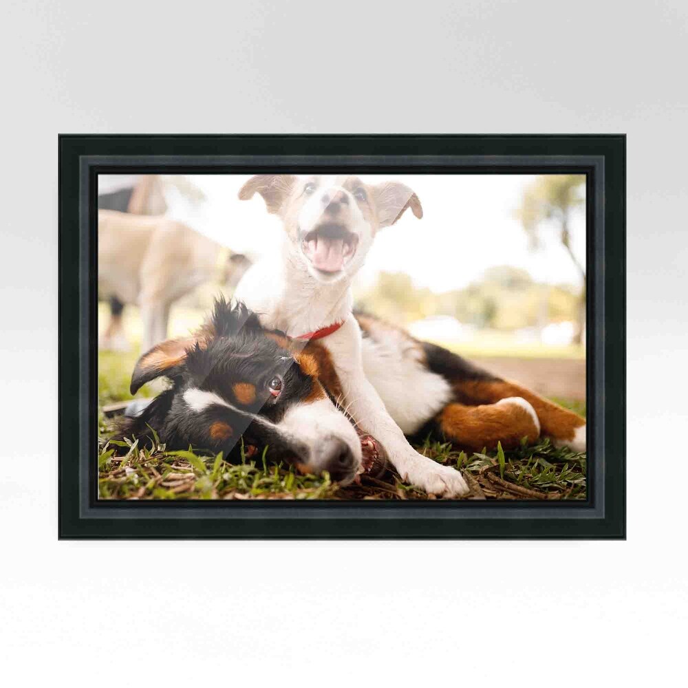 9x7 Black Picture Frame   Wood Picture Frame Complete with UV Acrylic