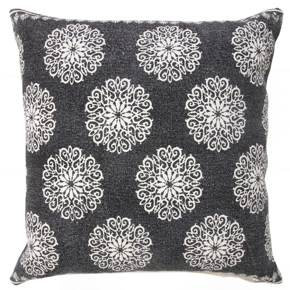 LR Home Traditional Bordered Bohemian Floral Throw Pillow