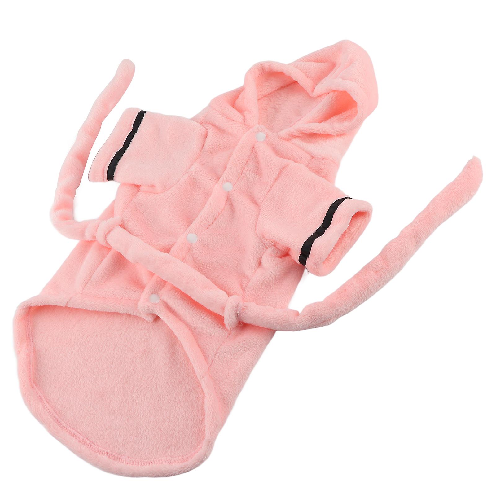 Pet Bathrobe Plush Warm Absorbent Puppy Hooded Pajama With Waistband For Small Dogs Catsxl