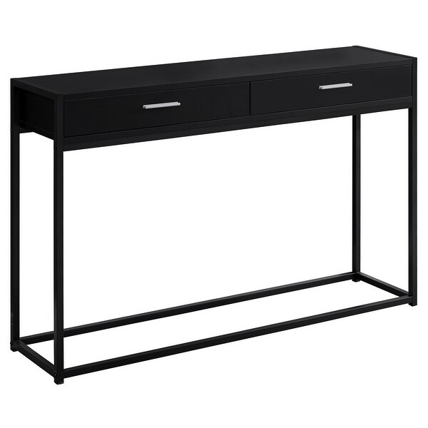 Monarch MONAR-I 3512 Black Accent Table w/ Black Metal Hall Console