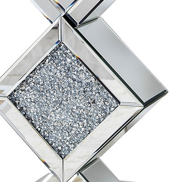 Diamond Silver Mirrored Side Table - 23.62