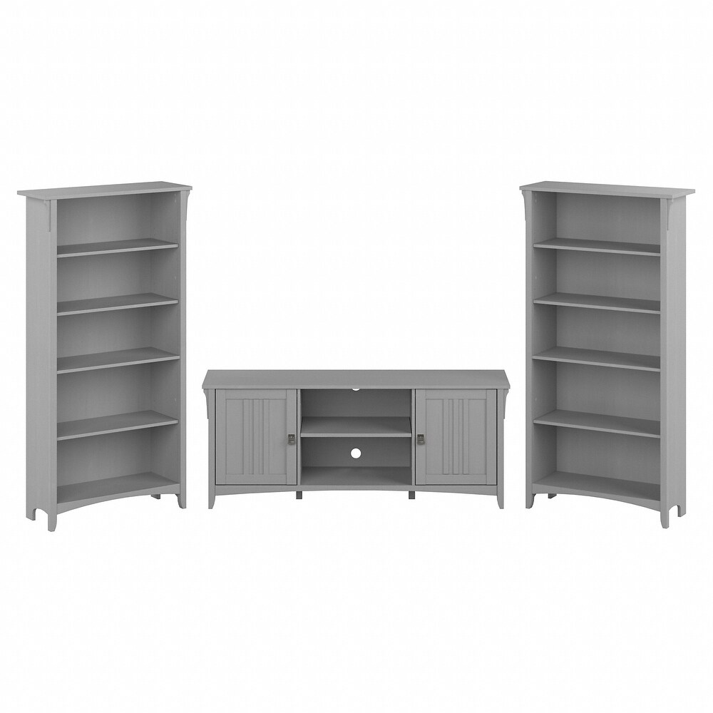 Salinas TV Stand for 70 Inch TV with Bookcases by Bush Furniture