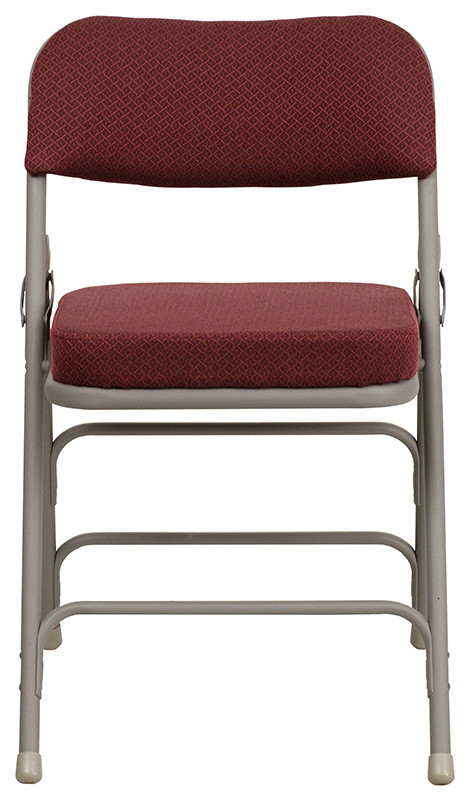 Triple Braced and Double Hinged Burgundy Fabric Metal Folding Chair  Set of 2   Modern   Folding Chairs And Stools   by Beyond Design  ampMore  Houzz