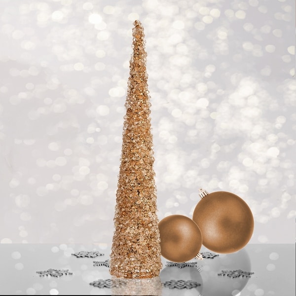 24 Metallic Chunky Iced Cone Tree