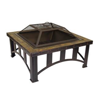 Outdoor Leisure Model 5502 Thirty Inch Firepit with Decorative Slate Hearth and Oil Rubbed Bronze Finish 5502