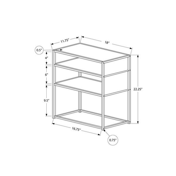 Dark Taupe 22-inch Wood-look Finish 3-Tier Accent Table