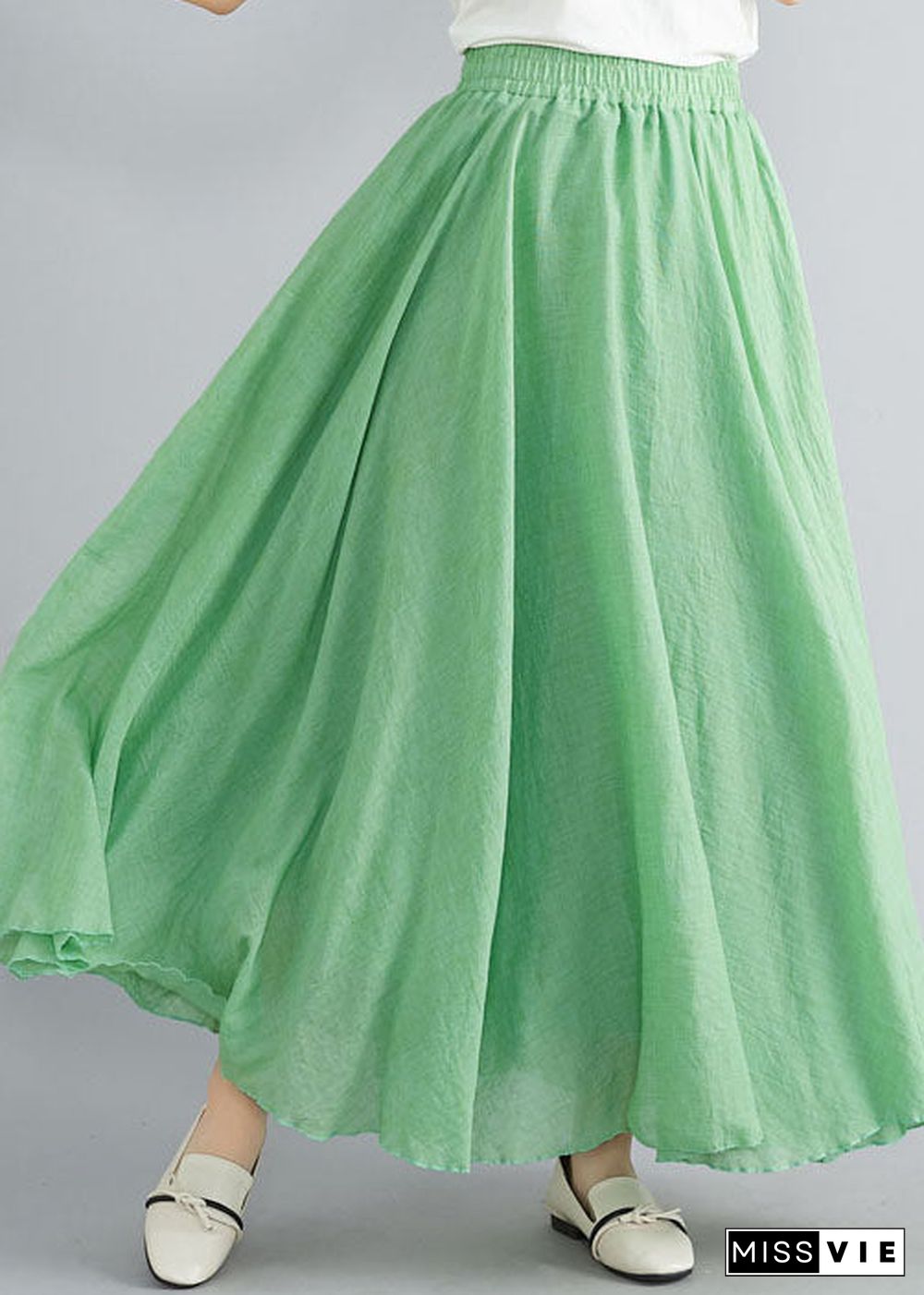 Fruit Green Cotton Beach Skirts High Waist Exra Large Hem Summer