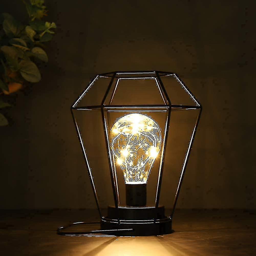 Battery Operated Bedside Table Lamp 21cm High Diamond Cordless Battery Hanging Lamp With Edison Led Bulb For Balcony Home Patio Bedroom Weddings Indoo