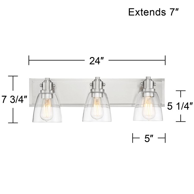 3 light Fixture Clear Glass Shade For Bedroom Bathroom Vanity Living Room