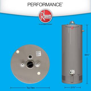 Rheem Performance 40 Gal. Short 6 Year 38000 BTU Natural Gas Tank Water Heater XG40S06HE38U0