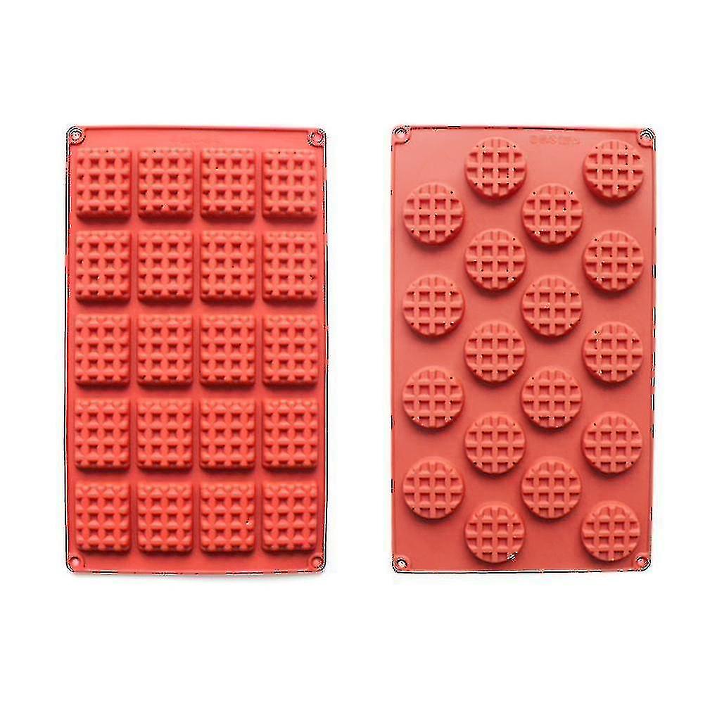 2pcs 18 Square Diy Kitchenware Baking Tray Waffles Shape Silicone Mold Biscuit Mold