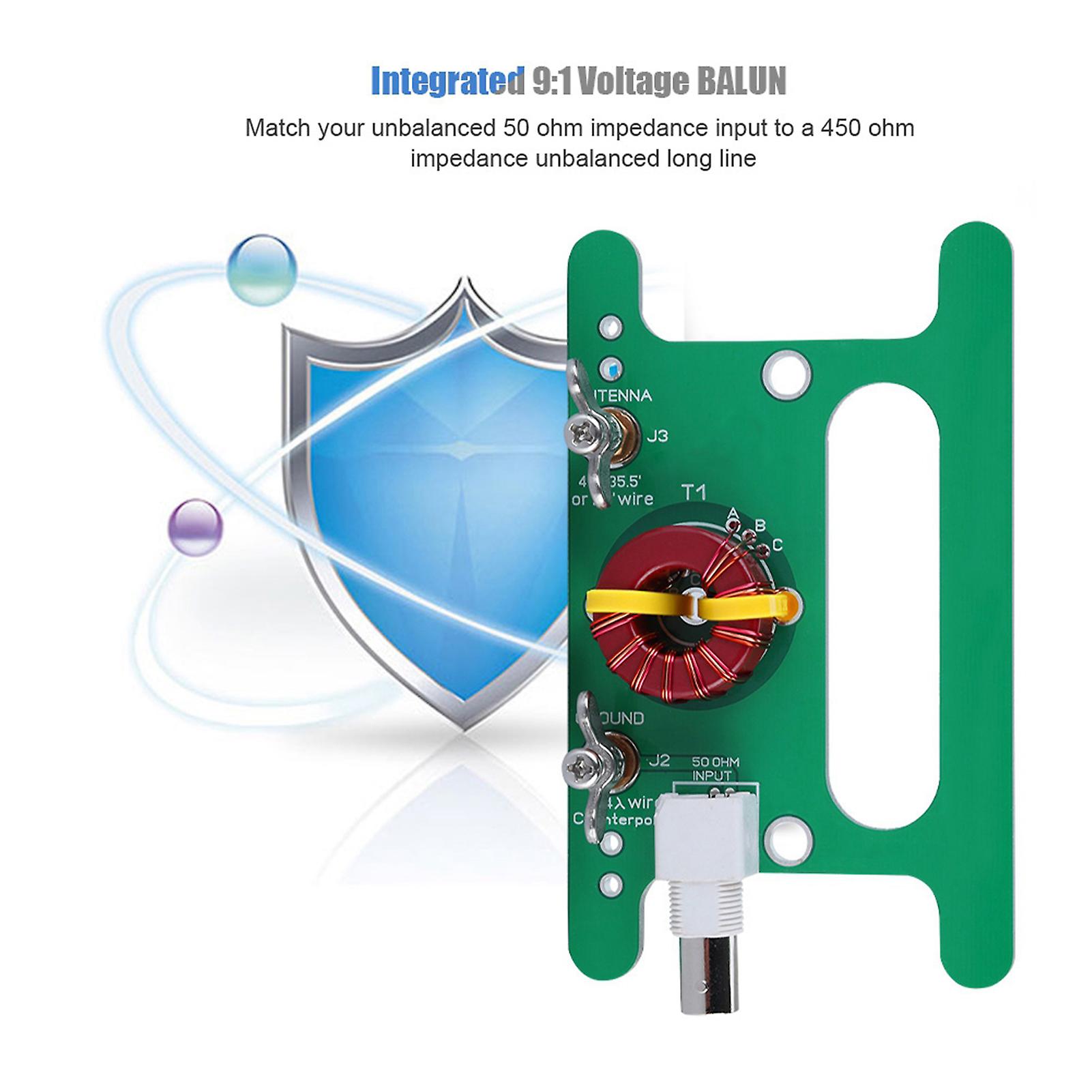 Portable Balance Unbalance 9:1 Voltage Balun 10w Ununtenna With Bnc Interface