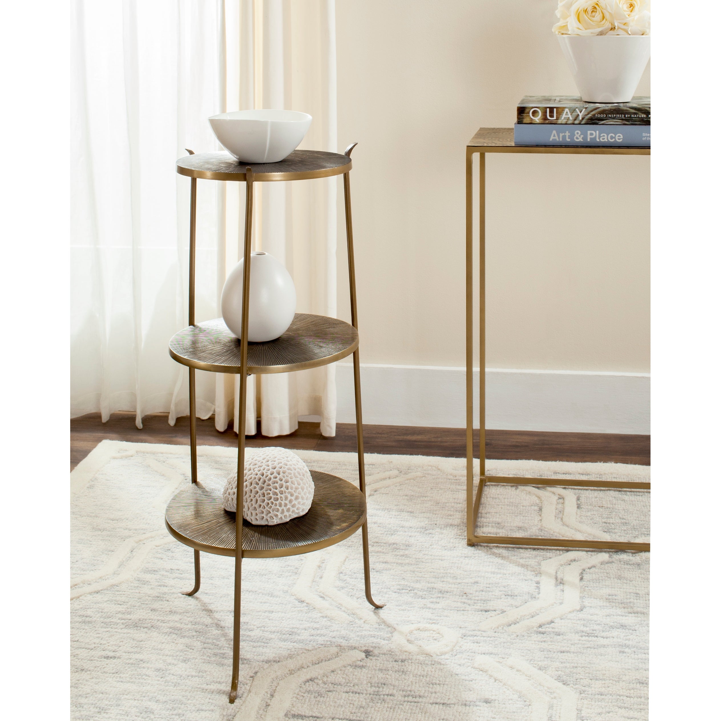 SAFAVIEH Elda Brass Side Table - 14