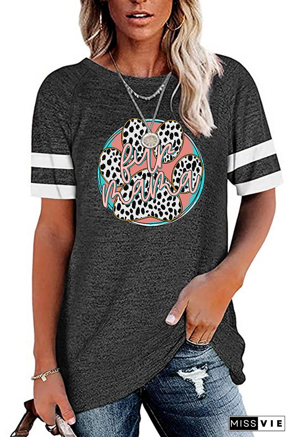 Fur Mama Short Sleeves Graphic Tees Wholesale