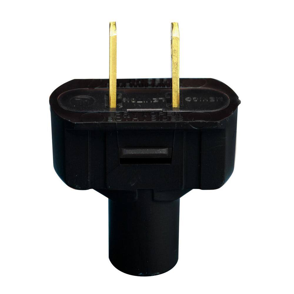 Leviton 15 Amp 125-Volt Flat Plug Black 48643-E