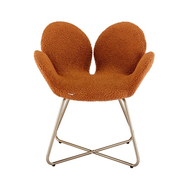 2PC Modern Accent Chairs， Comfy Cute Upholstered Vanity Desk Chair， Teddy Polyester Armchairs