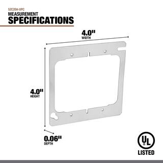 Southwire 4 in. W Steel Metallic 2-Gang 2-Device Flat Square Cover (1-Pack) 52C20A-UPC