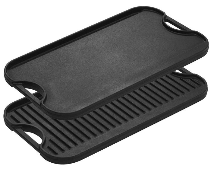 Lodge 20 inch x 10.44 inch Cast Iron Reversible Grill/Griddle LPGI3