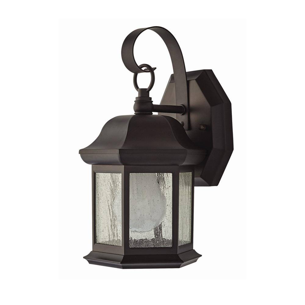 Hampton Bay 1-Light Bronze Outdoor Wall Light Fixture with Seeded Glass (2-Pack) TR T0784