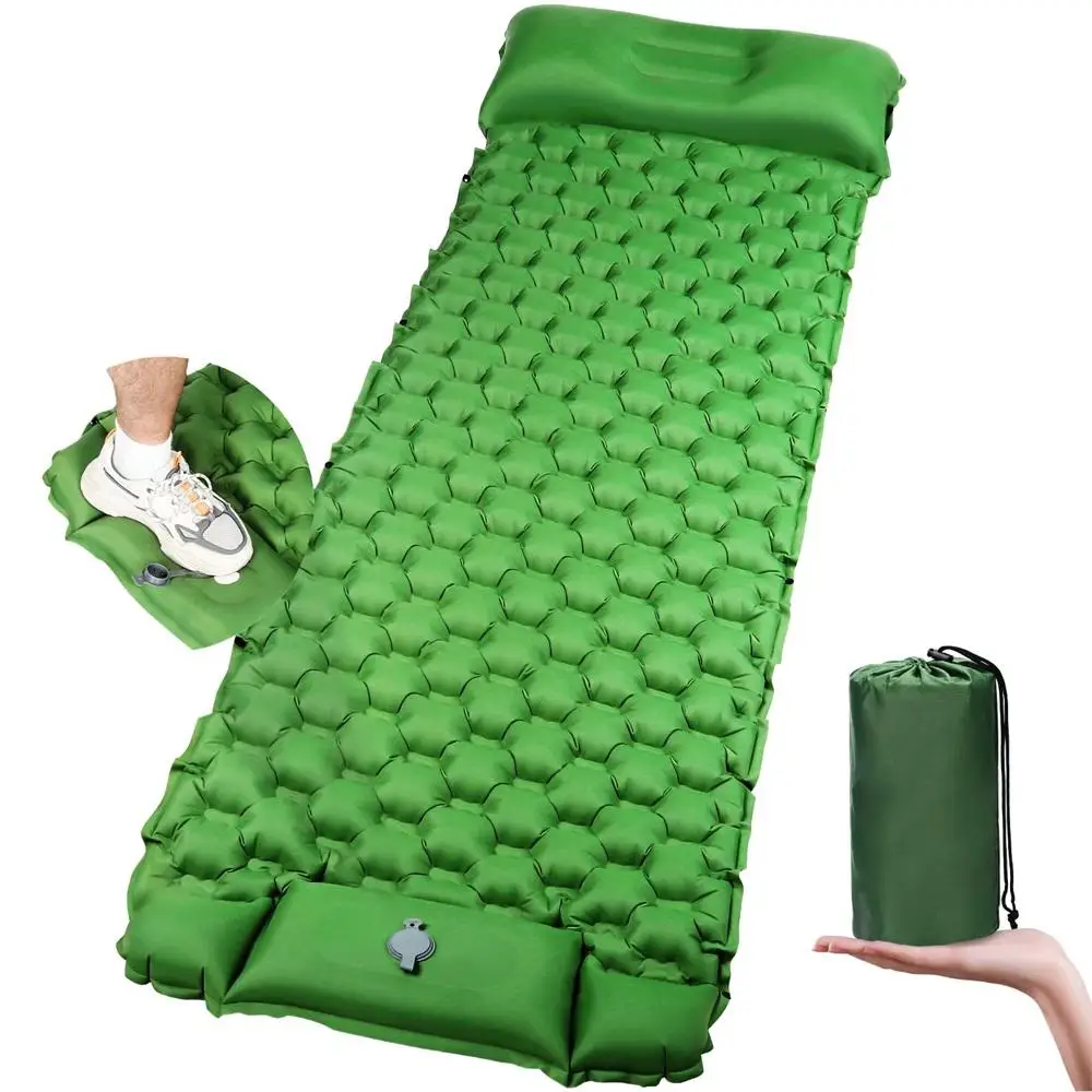 Kongbo Compact Lightweight Ultralight Inflatable Sleeping Pad Camping Mat intex Air Mattress with built in pump