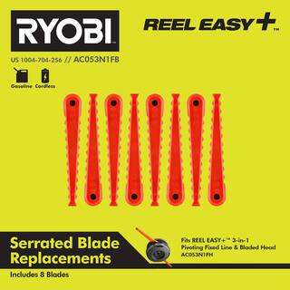 RYOBI REEL EASY + Serrated Blade Replacements (8-Pack) AC053N1FB