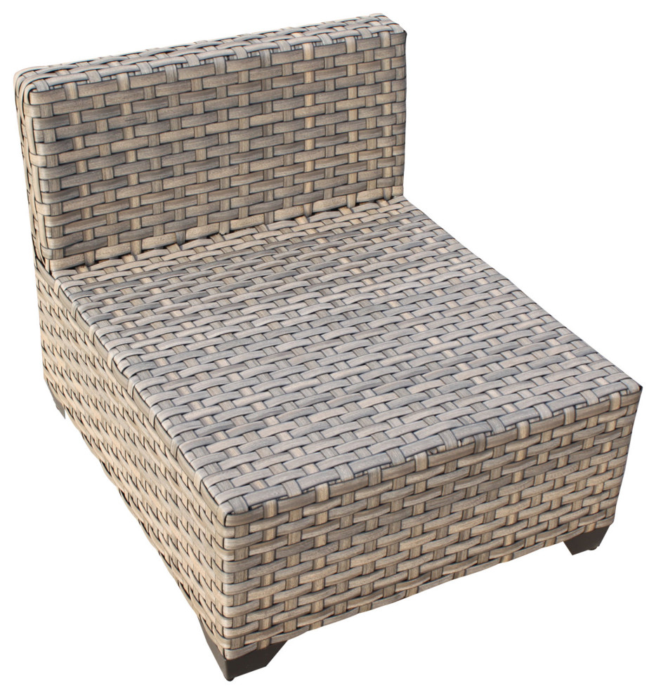 Monterey 5 Piece Outdoor Wicker Patio Furniture Set 05d   Tropical   Outdoor Sofas   by Design Furnishings  Houzz