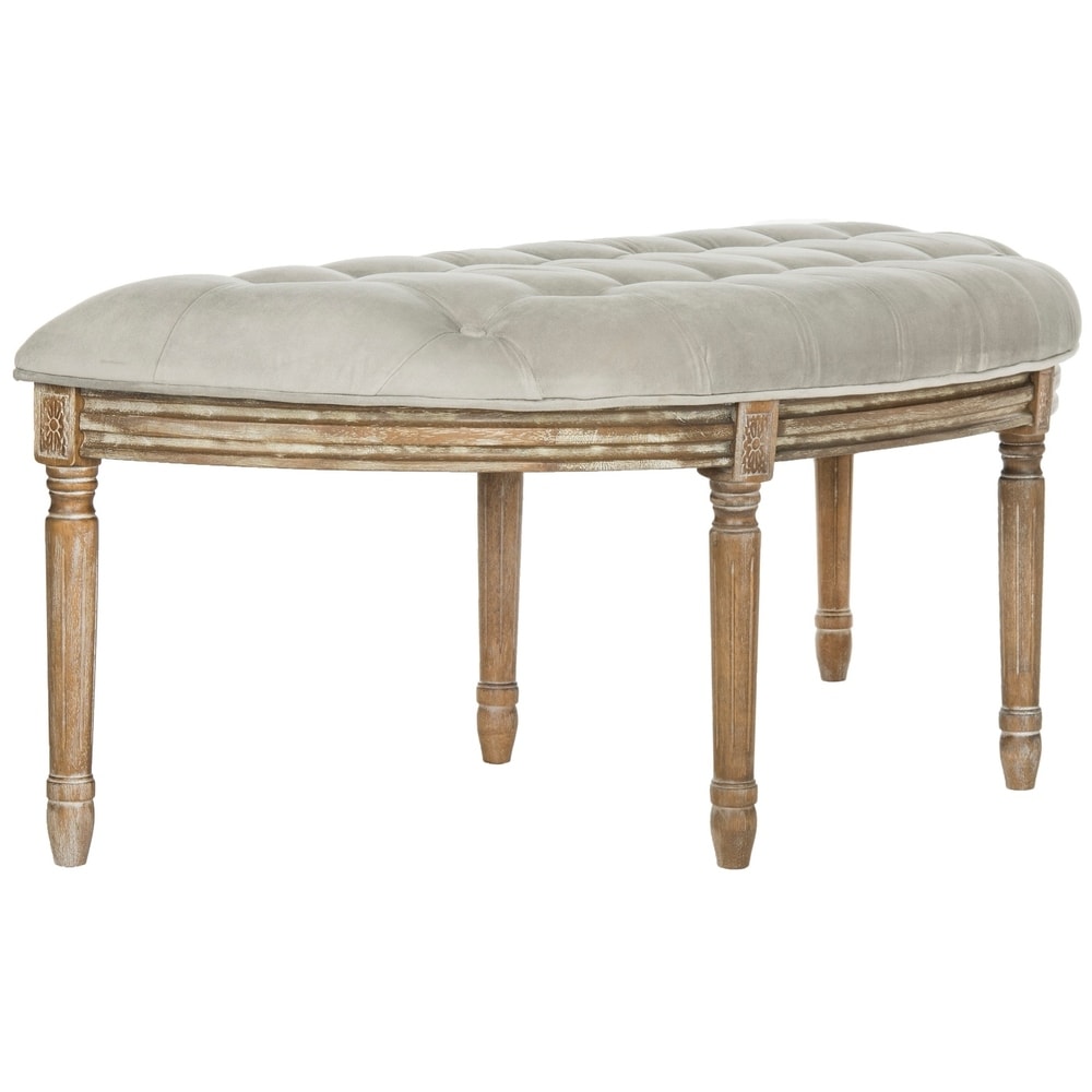 SAFAVIEH Abilene Rustic Semi Circle Grey Bench   50\