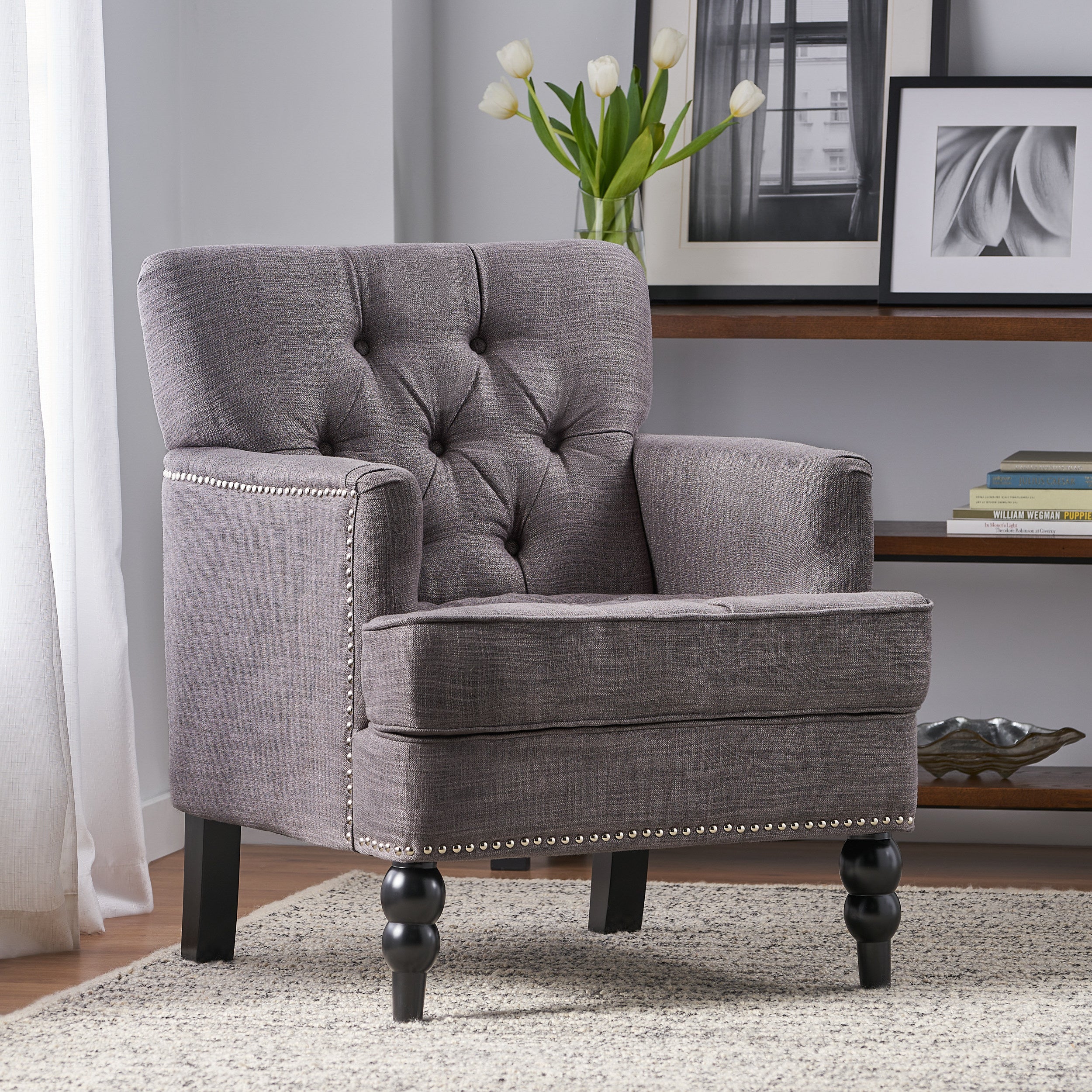 Madene Tufted Back Fabric Club Chair