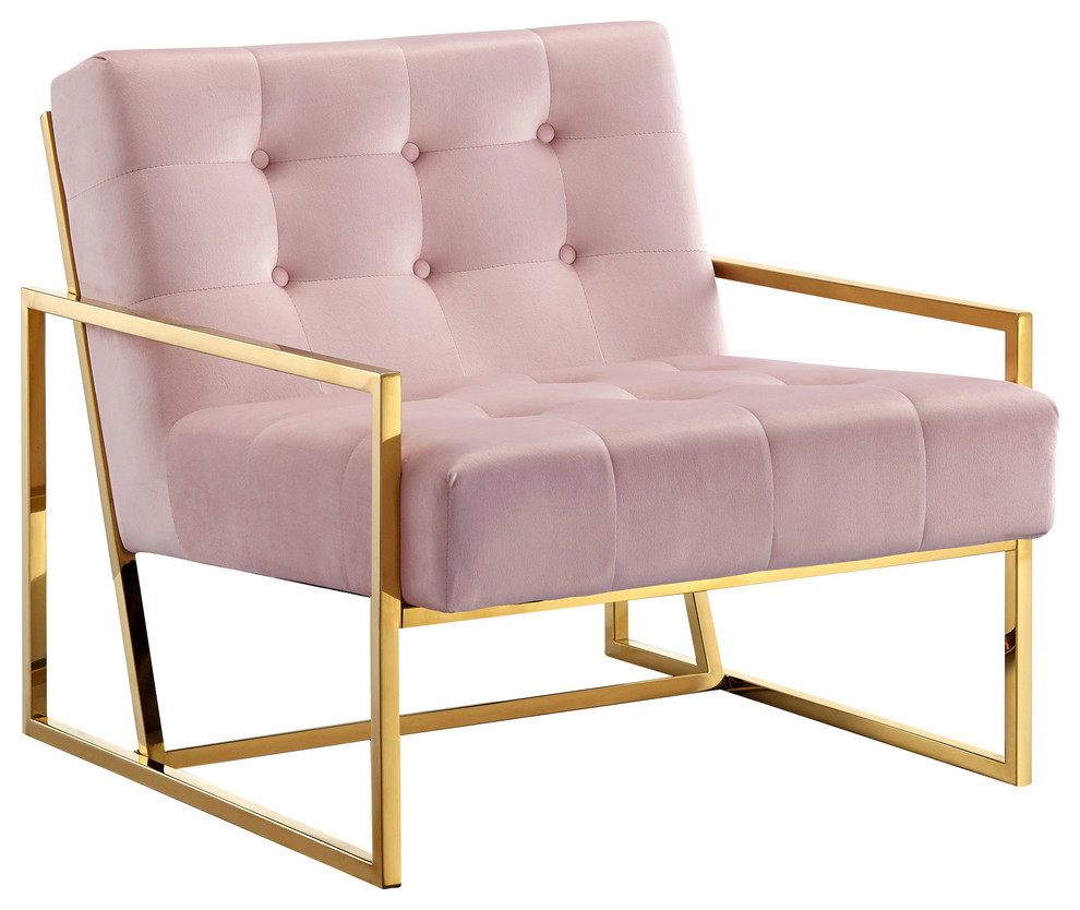 Pierre Gold Accent Chair   Contemporary   Armchairs And Accent Chairs   by Meridian Furniture  Houzz