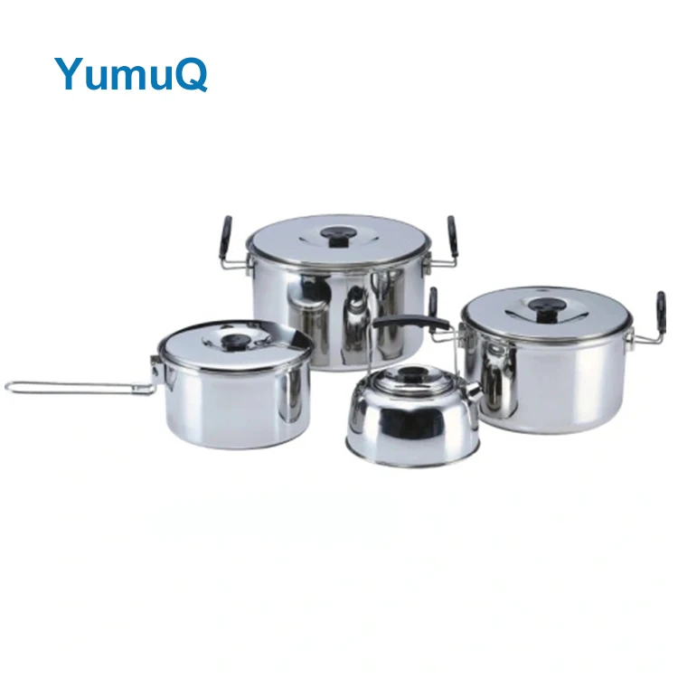 YumuQ Stainless Steel Camping Cookware Set With Hiking Cook Pot And Portable Carry For Outdoor Cooking