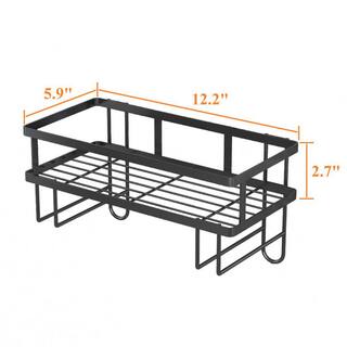 12.2 in. W x 5.9 in. H x 2.7 in. D Shower Caddy in Black Bathroom Shelf 1-Pack Wall Mounted Storage Organizer W-MAD-35