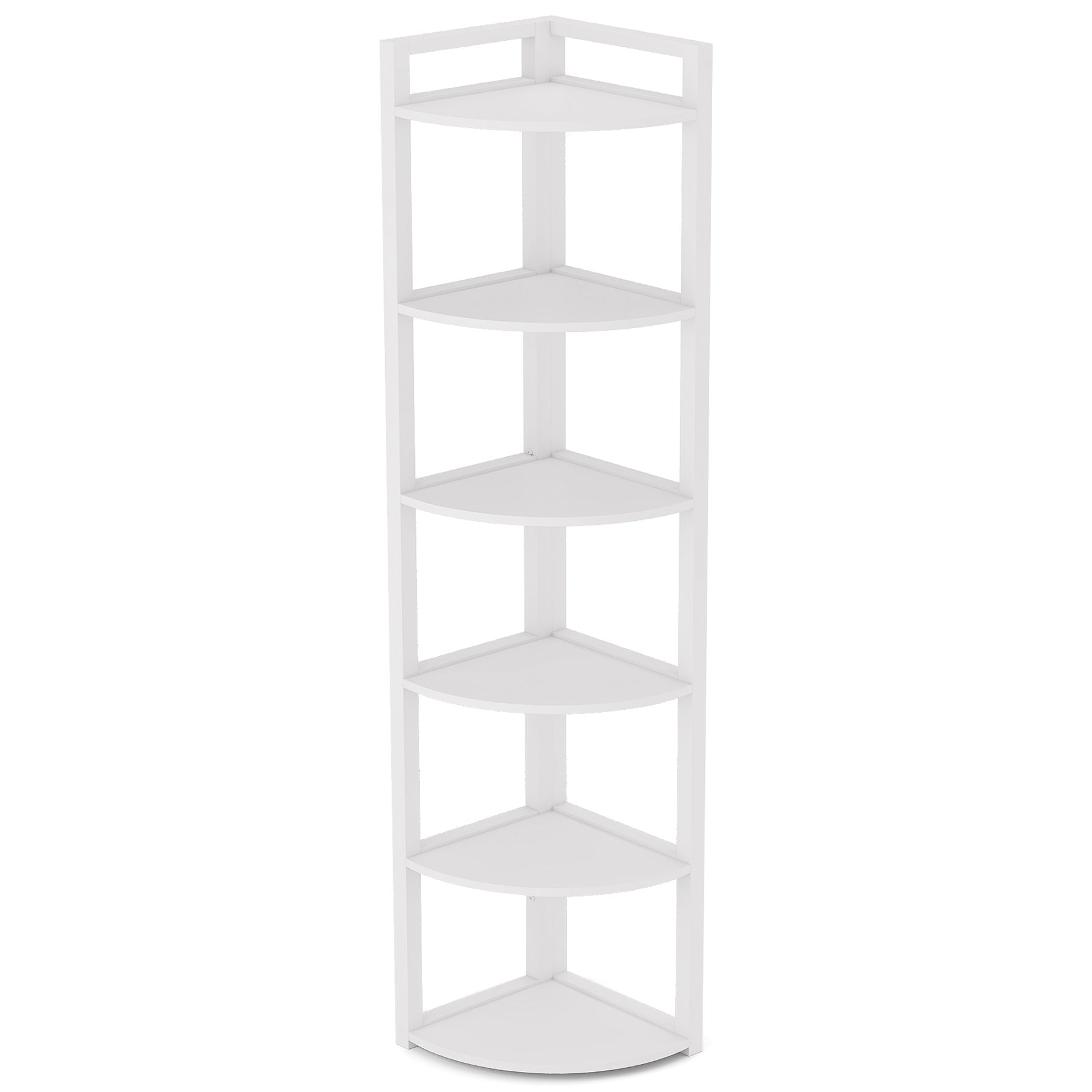 6-Tier Corner Shelf, Small Corner Bookshelf Storage Rack