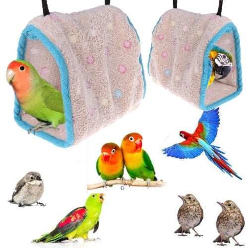 Fashion Winter Bird Plush Hut Tent Hanging Bed Nest Cage Hammock For Parrot Parakeet