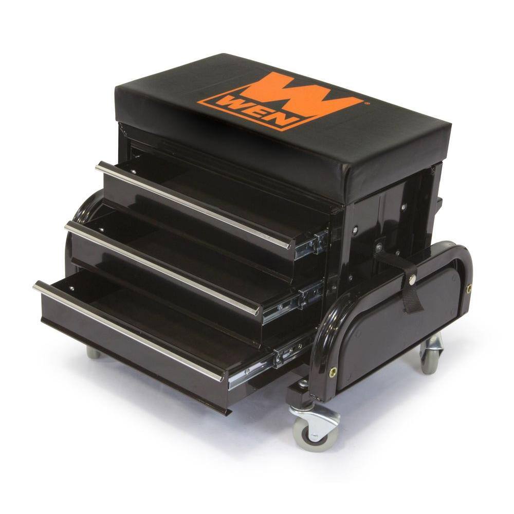 WEN 350-Pound Capacity Garage Glider Rolling Tool Chest Seat GG1350