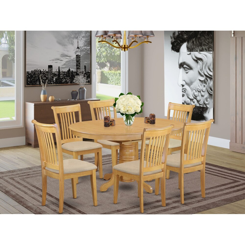 East West Furniture Modern Dining Table Set  an Oval Wooden Table and Dining Room Chairs  Oak (Pieces   Seat Options)