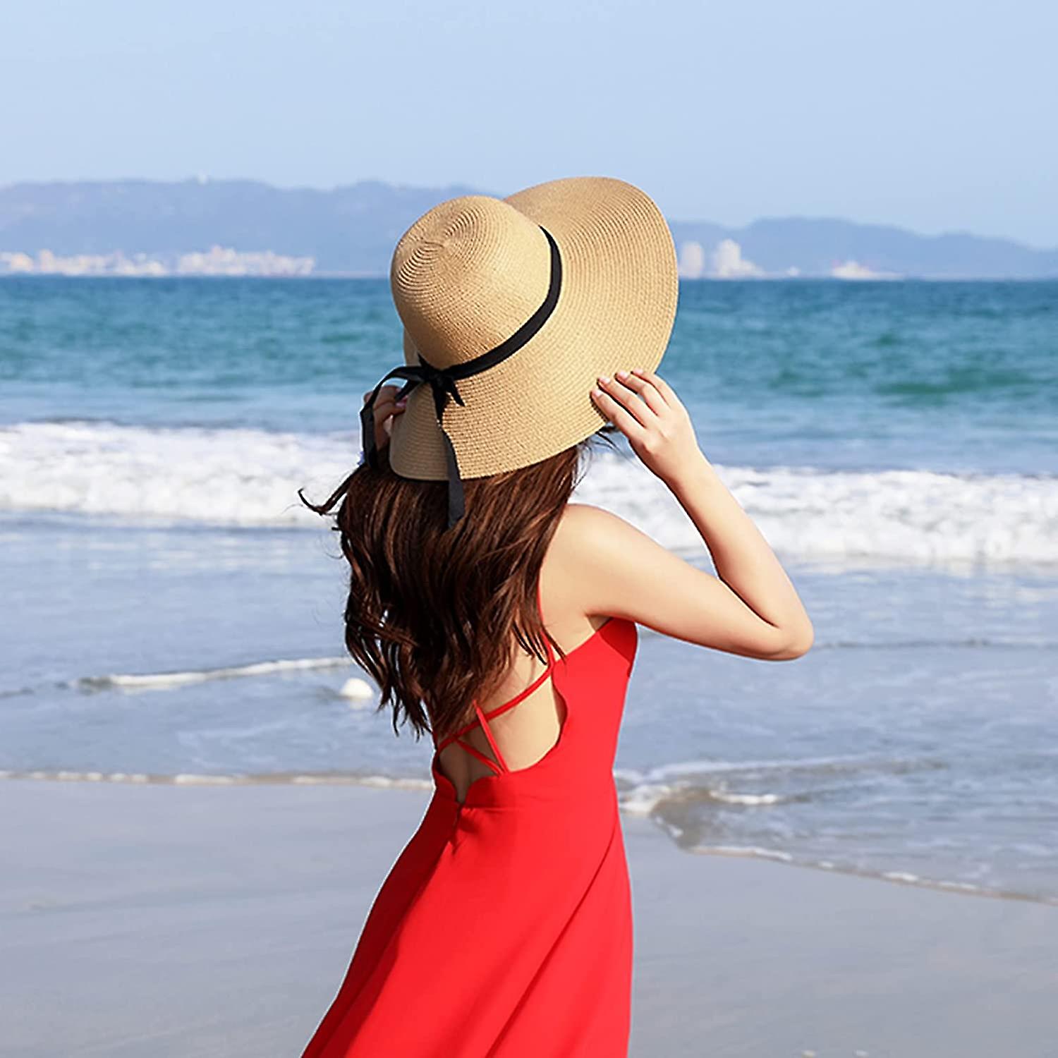 Summer Hats For Women Wide Brim Women Straw Beach Hat Little Girl Sun Cap Foldable Ladies Hats