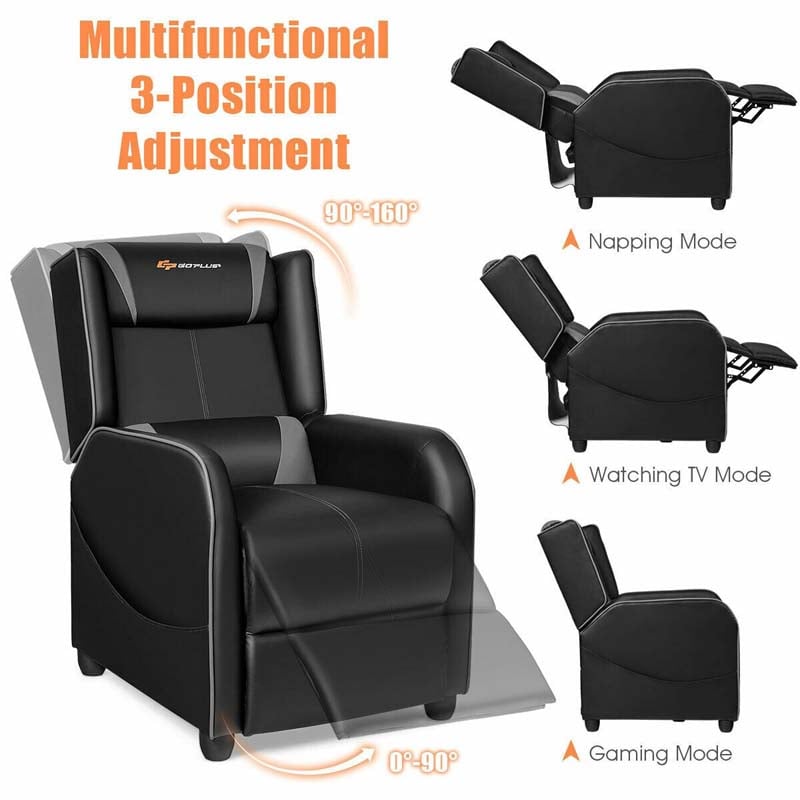 Massage Gaming Recliner Chair, Racing Style PU Leather Gaming Sofa, Living Room Sofa, Lounge Sofa, Home Theater Seat