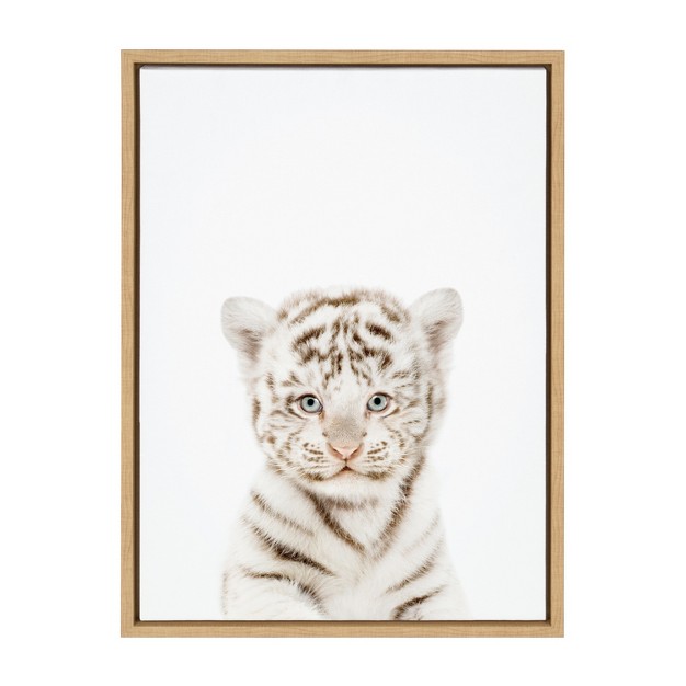 X 24 quot Sylvie Animal Studio Baby White Tiger Canvas By Amy Peterson Natural Kate amp Laurel All Things Decor